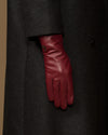 Ivy (bordeaux) - Women's sheepskin leather gloves with wool/cashmere lining & touchscreen feature