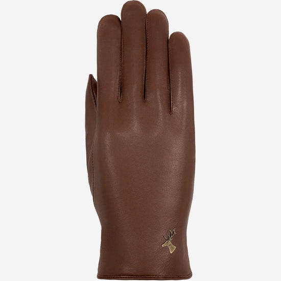 Ivy (brown) - sheepskin leather gloves with wool/cashmere lining & touchscreen feature  - Schwartz & von Halen - US - 1