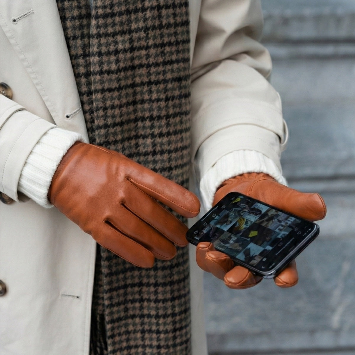 Touchscreen-Lederhandschuhe für Damen
