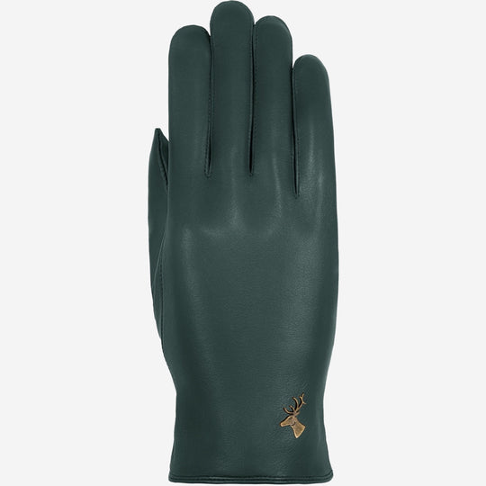 Ivy (dark green) - Sheepskin leather gloves with wool/cashmere lining & touchscreen feature