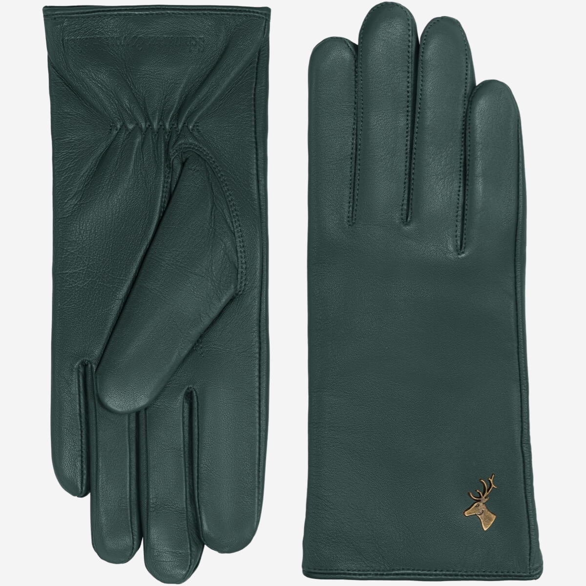 Ivy (dark green) - sheepskin leather gloves with wool/cashmere lining & touchscreen feature  - Schwartz & von Halen - US - 3