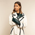 Ivy (dark green) - sheepskin leather gloves with wool/cashmere lining & touchscreen feature  - Schwartz & von Halen - US - 6