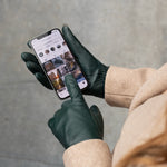 Ivy (dark green) - sheepskin leather gloves with wool/cashmere lining & touchscreen feature  - Schwartz & von Halen - US - 7
