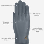 Ivy (grey) – sheepskin leather gloves with wool/cashmere lining & touchscreen feature  - Schwartz & von Halen - US - 11