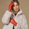Ivy -orange – Sheepskin leather gloves with wool/cashmere lining & touchscreen feature - Schwartz & von Halen - US - 1