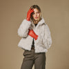 Ivy - orange – Sheepskin leather gloves with wool/cashmere lining & touchscreen feature - Schwartz & von Halen - US - 9