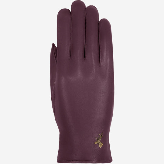 Ivy (purple) - Sheepskin leather gloves with wool/cashmere lining & touchscreen feature