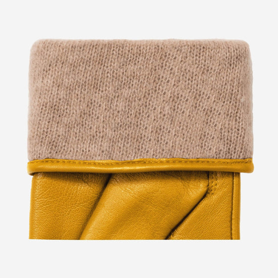 Ivy (yellow) - sheepskin leather gloves with wool/cashmere lining & touchscreen feature  - Schwartz & von Halen - US - 3