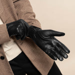 Jake (black) - sheepskin gloves with warm fleece lining & touchscreen feature  - Schwartz & von Halen - US - 11