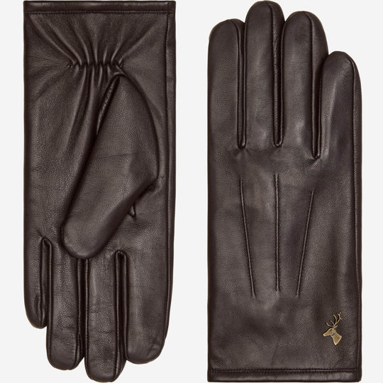 Jake (dark brown) - Sheepskin gloves with warm fleece lining & touchscreen feature