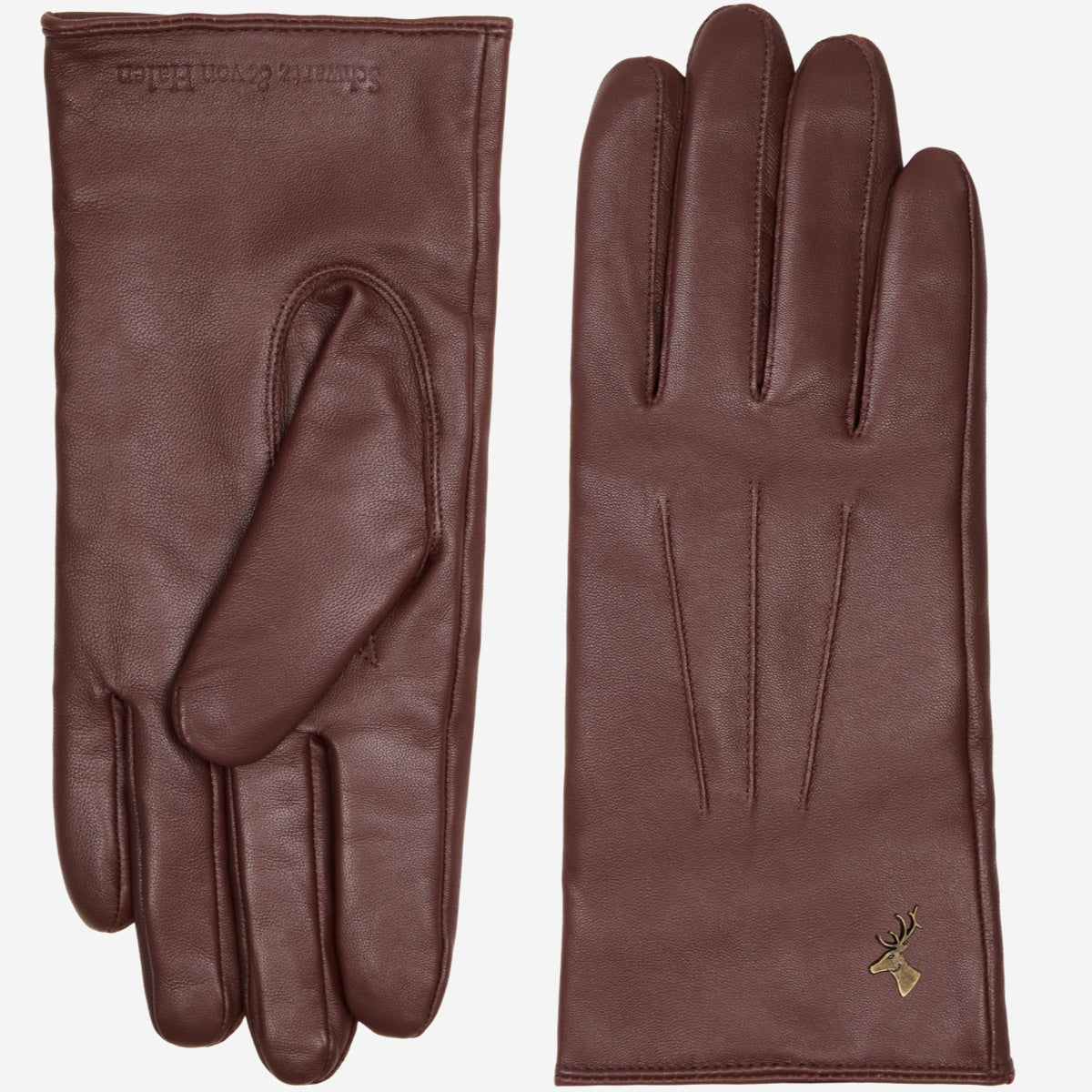 Klassische Lederhandschuhe - Braun - Kaschmirfutter