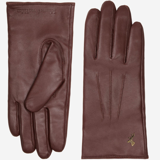 James (brown) - Classic sheepskin leather gloves with luxurious cashmere lining & touchscreen feature