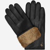 Jasmine (black) - Women’s lambskin gloves with luxurious rabbit fur lining and touchscreen feature