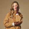 Jasmine (brown) - Women’s lambskin gloves with luxurious rabbit fur lining and touchscreen feature