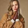 Jasmine (brown) - Women’s lambskin gloves with luxurious rabbit fur lining and touchscreen feature