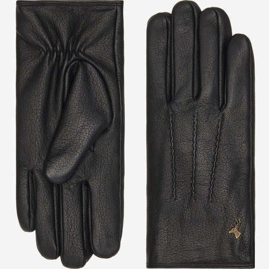Jaxon (black) - goatskin leather gloves with luxurious faux fur lining & touchscreen feature  - Schwartz & von Halen - US - 2