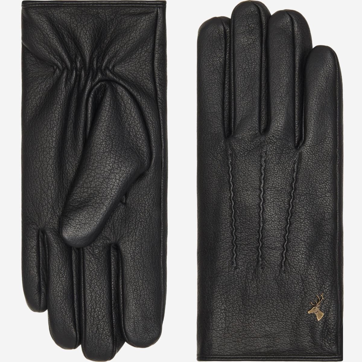 Black Leather Gloves - Touchscreen Capability - Jaxon - Black M