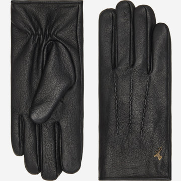 Jaxon (black) - goatskin leather gloves with luxurious faux fur lining & touchscreen feature  - Schwartz & von Halen - US - 2