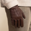 Jaxon (brown) - goatskin leather gloves with luxurious faux fur lining & touchscreen feature - Schwartz & von Halen - US - 7