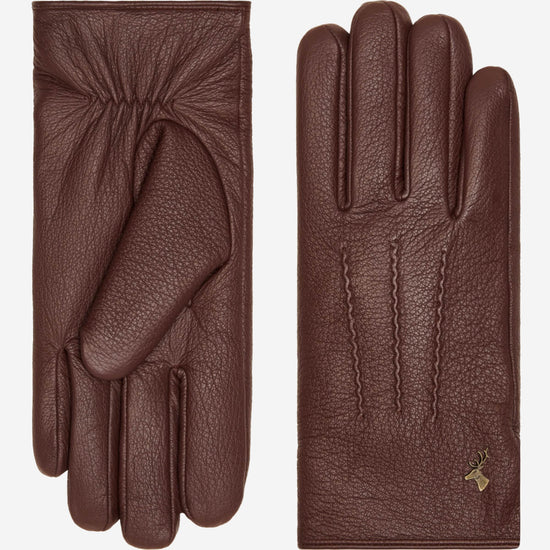 Jaxon (brown) - goatskin leather gloves with luxurious faux fur lining & touchscreen feature - Schwartz & von Halen - US - 2