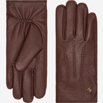 Jaxon (brown) - goatskin leather gloves with luxurious faux fur lining & touchscreen feature - Schwartz & von Halen - US - 2