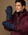 Jordan (black / blue) - Men's waterproof down & Thinsulate™ mittens with touchscreen thumb