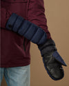 Jordan (black / blue) - Men's waterproof down & Thinsulate™ mittens with touchscreen thumb
