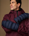 Jordan (black / blue) - Men's waterproof down & Thinsulate™ mittens with touchscreen thumb