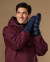 Jordan (black / blue) - Men's waterproof down & Thinsulate™ mittens with touchscreen thumb