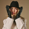 Josephine (black) – Basketweave pattern gloves with wool lining and touchscreen feature