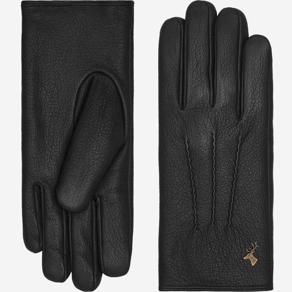 Black Leather Gloves - Women - Touchscreen Capability - Julia