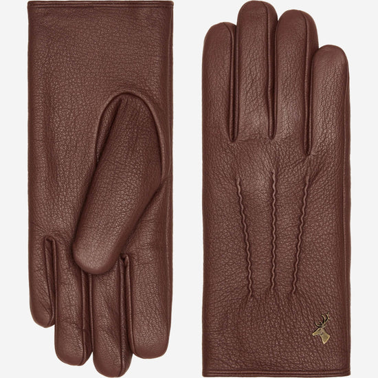 Julia (brown) - goatskin leather gloves with luxury faux fur lining & touchscreen feature  - Schwartz & von Halen - US - 2