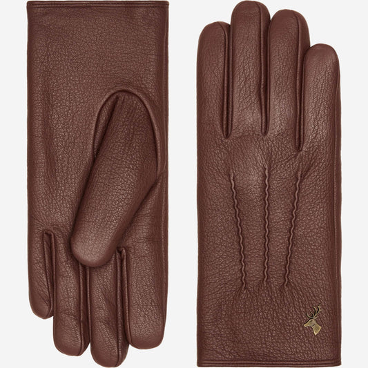 Julia (brown) - goatskin leather gloves with luxury faux fur lining & touchscreen feature  - Schwartz & von Halen - US - 2