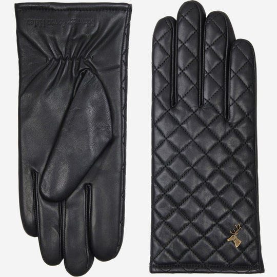Kira (black) - Sheepskin leather gloves with wool/cashmere lining & touchscreen feature