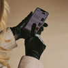 Lauren (black) - Women’s lambskin leather gloves with silk lining and touchscreen feature