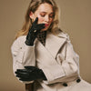 Lauren (black) - Women’s lambskin leather gloves with silk lining and touchscreen feature