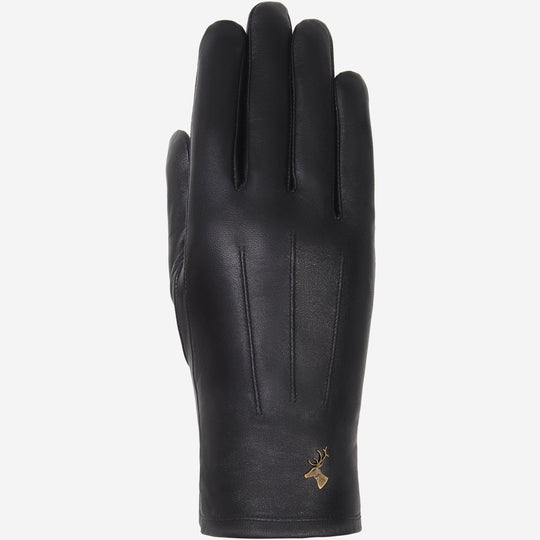 Lily (black) - Sheepskin leather gloves with warm fleece lining & touchscreen feature