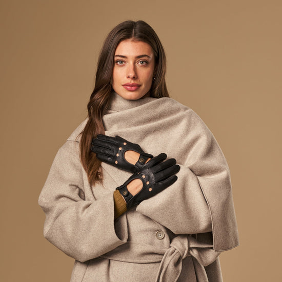 Marley (black) – luxurious driving gloves made of American deerskin leather - Schwartz & von Halen - EU - 9