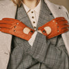 Marley (cognac) – Luxurious women's driving gloves made of American deerskin leather