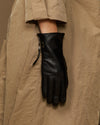 Martha (black) - Women's lambskin leather gloves with cashmere lining, side zip & touchscreen feature