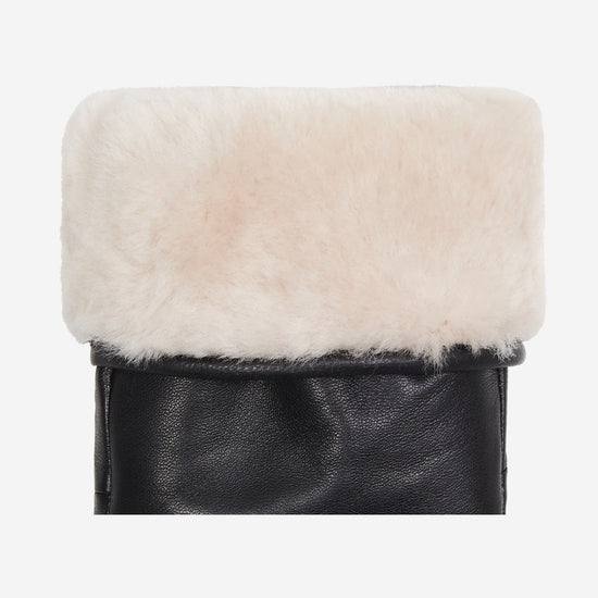 Mia – stylish leather mittens with luxurious lambswool lining & touchscreen feature  - Schwartz & von Halen - US - 3