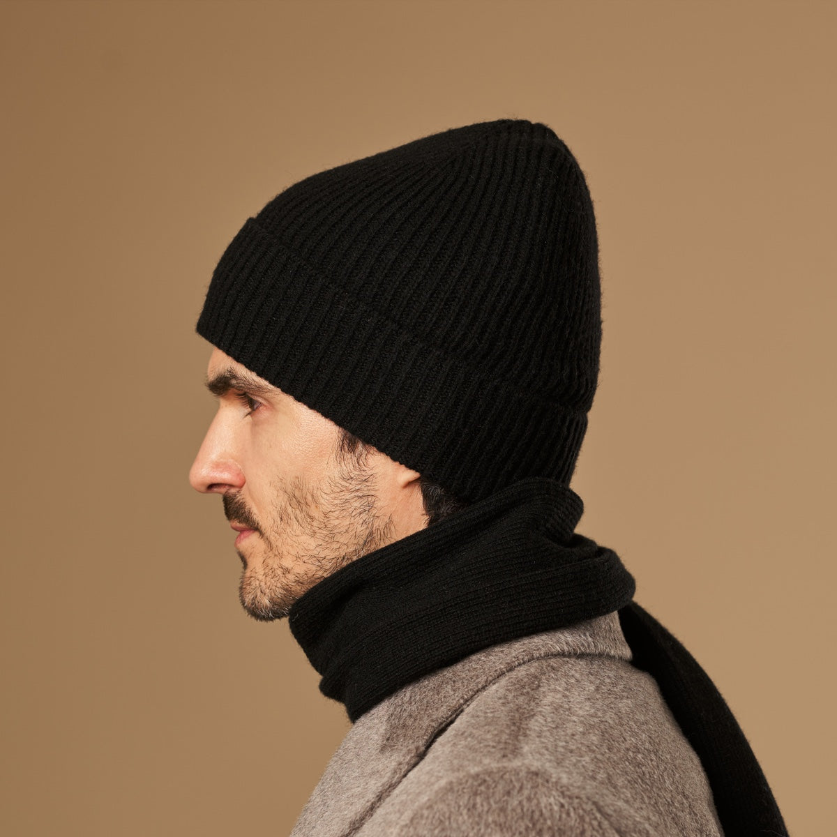 Mischa (black) - premium beanie made of soft Merino wool (unisex) - Schwartz & von Halen - EU - 2