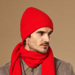 Mischa (red) - premium beanie made of soft Merino wool (unisex) - Schwartz & von Halen - US - 1