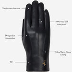 Musk - vegan leather gloves with fleece lining & touchscreen feature  - Schwartz & von Halen - US - 12