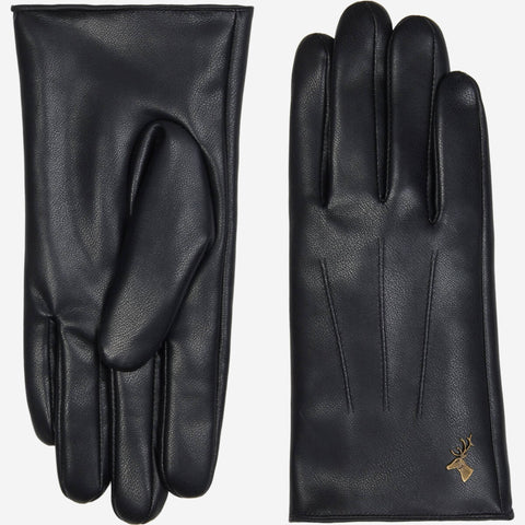 Vegan Leather Gloves - Men - Fleece Lining - Touchscreen S