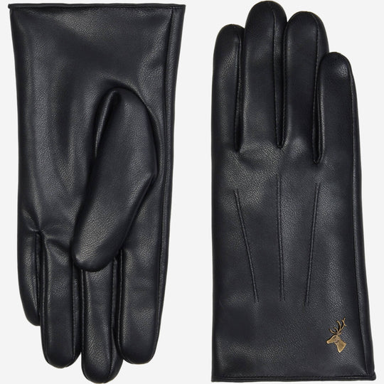 Musk (black) - Vegan leather gloves with fleece lining & touchscreen feature