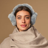 Nathaly (grey) – warm and stylish earmuffs from natural sheepskin and suede - Schwartz & von Halen - EU - 1