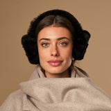 Nathaly (black) – warm and stylish earmuffs from natural sheepskin and suede - Schwartz & von Halen - EU - 1