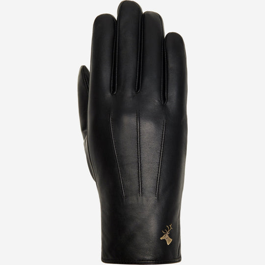 Olivia (black) – Sheepskin gloves with luxurious faux fur lining & touchscreen feature
