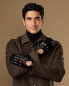 Raye (black) - Men's classic driving gloves with elastic wrist & touchscreen feature